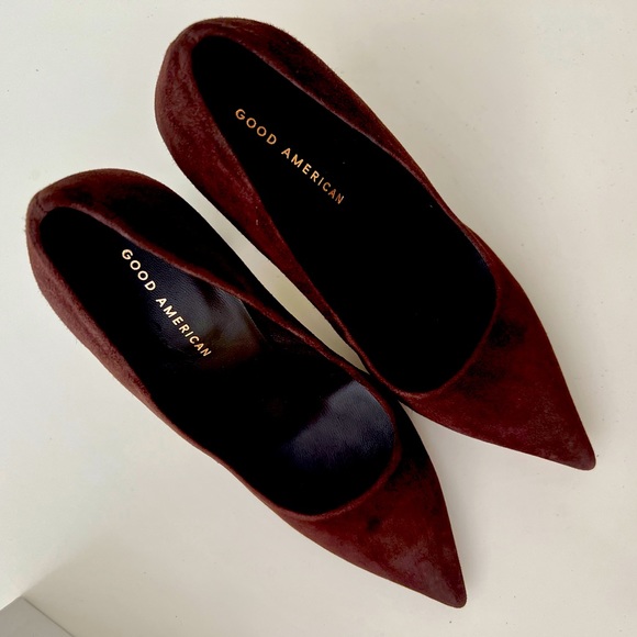 NWT-Good American Statement Pump- Chocolate Brown Suede - Picture 4 of 5